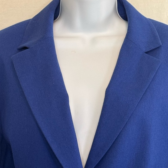 B-51 Joan Leslie Blue Wool Blend Long Sleeve‎ Blazer Suit Jacket Size 12 - Picture 5 of 15